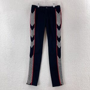 Rag & Bone Raja Midnight Denim Embroidered Side Stretch‎ Ankle Jeans Womens 27
